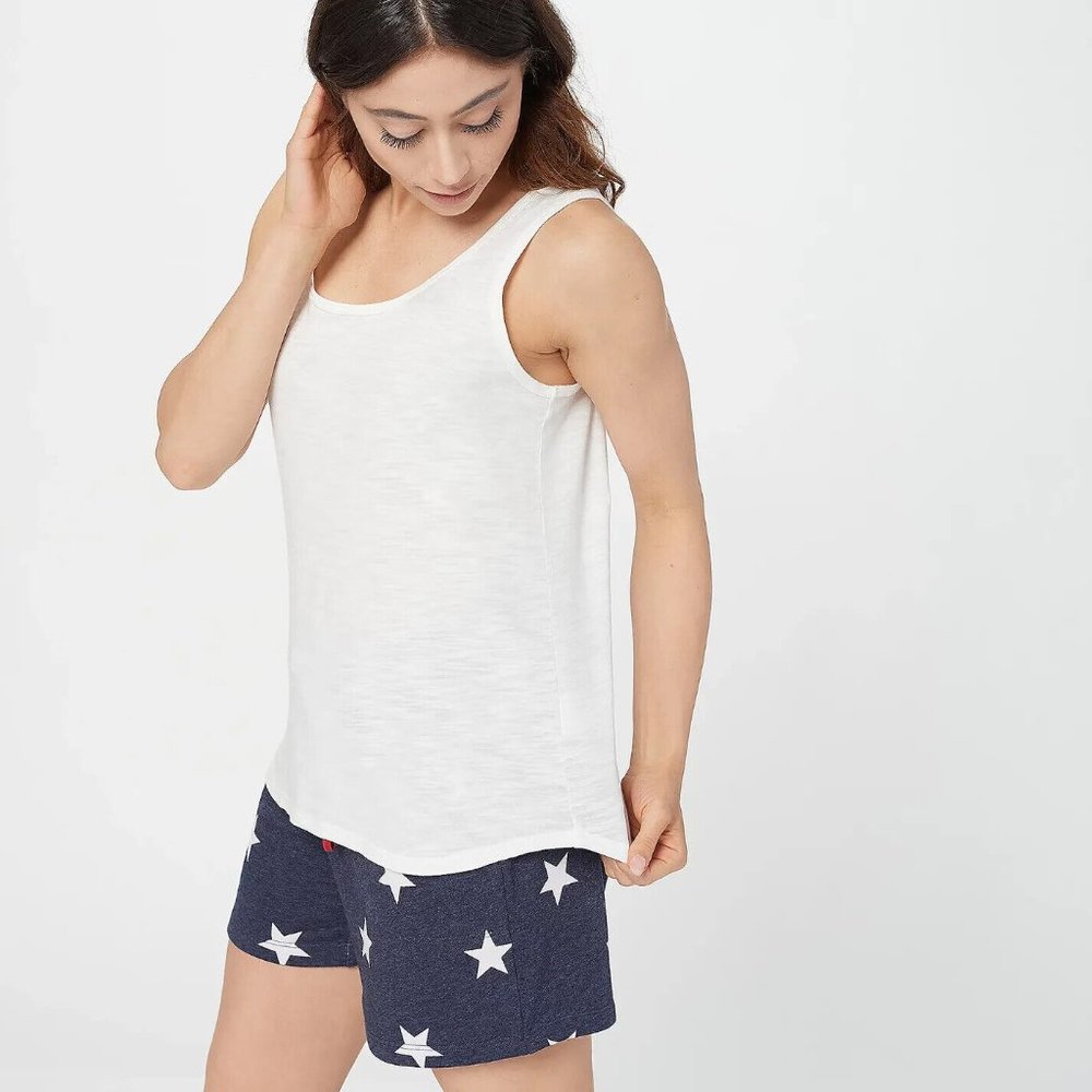 Belle Beach by Kim Gravel Slub Knit Scoop Neck Tank Top - Sea Salt a398617